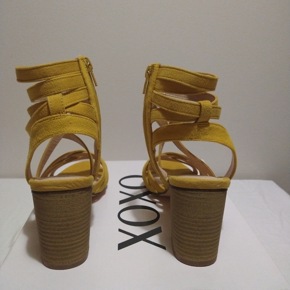 XOXO Eden Yellow Block Heel Sandals - Picture 4 of 8